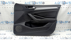 Door trim, front right card, VW Jetta 22-26, black with black leather insert, leather armrest, gray type 2 molding, matte black insert, scratches