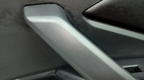 Door trim, front right card, VW Jetta 22-26, black with black leather insert, leather armrest, gray type 2 molding, matte black insert, scratches