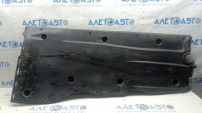 The right underbody protection of the Audi A3 22-26 is dented and worn