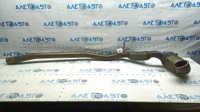 The inlet pipe with the catalytic converter of the Audi A3 22-26 is crushed, the mesh is torn