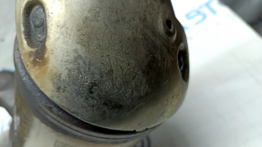 The inlet pipe with the catalytic converter of the Audi A3 22-26 is crushed, the mesh is torn