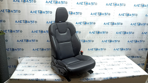 Passenger seat Volvo XC60 18-26 with airbag, electric, heated, black leather, with control unit, needs cleaning, dented, bruised, scuffed