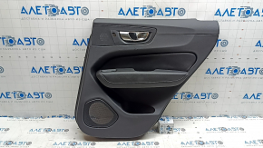Door trim, rear right card, Volvo XC60 18-22, black leather, armrest and insert, black leather, with speaker trim, bump, scratches
