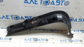 Front left door sill plate Volvo XC60 18-26 black with chrome insert, scratches, scratches on chrome