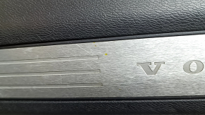 Front left door sill plate Volvo XC60 18-26 black with chrome insert, scratches, scratches on chrome