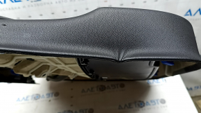 Door trim, front left card, Volvo XC60 18-22, black leather, armrest and insert, black leather, with speaker trim, bump, dent