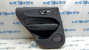 Door trim, rear left card, Volvo XC60 18-22, black leather, armrest and insert, black leather, with speaker cover, scratches
