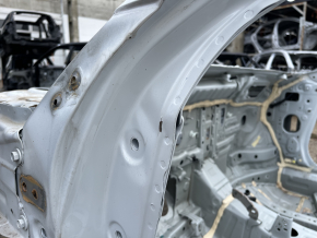 Front left quarter of Honda Accord 23-26 on the body, white, dented pillar