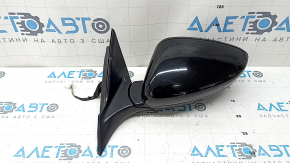 Left side mirror assembly Honda Accord 23-25 3 pins, black gloss, in resin, pokes