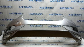 Front bare bumper Volvo XC60 18-21 without park assist and headlight washers, silver, non-factory holes, crack