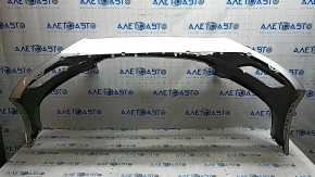 Front bare bumper Volvo XC60 18-21 without park assist and headlight washers, silver, non-factory holes, crack