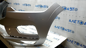 Front bare bumper Volvo XC60 18-21 without park assist and headlight washers, silver, non-factory holes, crack
