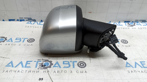 Left side mirror assembly Volvo XC60 18-26 14 pins, turn signal, auto-dimming, heated, BSM, silver, scratches, bump