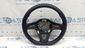 Naked steering wheel VW Jetta 22-26 black leather, without buttons and trim, scratches, dents