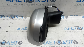 Right side mirror assembly Volvo XC60 18-26 14 pins, turn signal, auto-dimming, heated, BSM, silver, scratches, bumps