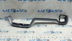 Right front panel trim Volvo XC60 18-26 gray Iron Ore with chrome, broken fasteners, scratches