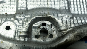 The muffler heat shield of the Audi A3 22-26 is crushed, the fasteners are corroded