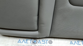 Left rear seat back, 2nd row, Jeep Compass 22-26, grey leather, grey + brown stitching, perforation, with belt, with armrest, dry-cleanable, wrinkled