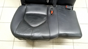 Rear row of seats, 2nd row, right, Toyota Highlander 20-21, black leather with perforation, for 8 seats, Limited, hybrid, with belt and armrest, scratches on leather and plastic