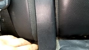 Rear row of seats, 2nd row, right, Toyota Highlander 20-21, black leather with perforation, for 8 seats, Limited, hybrid, with belt and armrest, scratches on leather and plastic