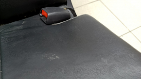 Rear row of seats, 2nd row, right, Toyota Highlander 20-21, black leather with perforation, for 8 seats, Limited, hybrid, with belt and armrest, scratches on leather and plastic