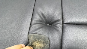 Rear seat cushion, 3rd row, Toyota Highlander 20-23, black leather, Platinum, Limited, dent on leather, scratches, wool, missing foam piece