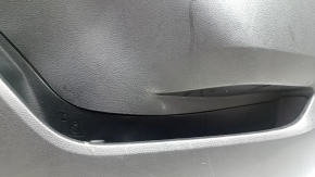 Door trim, front right card, Toyota Highlander 20-22, black leather, Limited, Platinum, black insert, black leather armrest, wood trim, dented, whitened plastic, scratches
