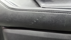 Door trim, front right card, Toyota Highlander 20-22, black leather, Limited, Platinum, black insert, black leather armrest, wood trim, dented, whitened plastic, scratches