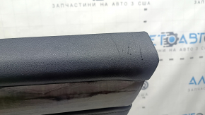 Door trim, front right card, Toyota Highlander 20-22, black leather, Limited, Platinum, black insert, black leather armrest, wood trim, dented, whitened plastic, scratches