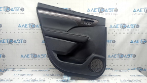 Door trim, rear left card, Toyota Highlander 20-22 with curtain, black leather, black insert, black leather armrest, wood trim, scratches, tears