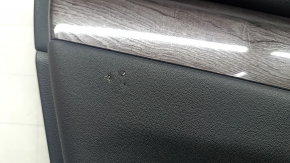 Door trim, rear left card, Toyota Highlander 20-22 with curtain, black leather, black insert, black leather armrest, wood trim, scratches, tears