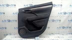 Door trim, rear right card, Toyota Highlander 20-22 with curtain, black leather, black insert, black leather armrest, wood trim, scratches