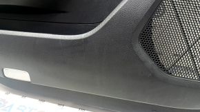 Door trim, front left, Toyota Highlander 20-22, black leather, Limited, Platinum, black insert, black leather armrest, wood trim, scratches