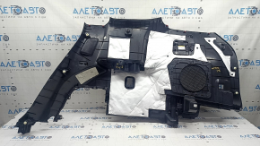 Left arch trim for Toyota Highlander 21-22, black, hybrid, for JBL subwoofer, with cup holders and plugs, scratches