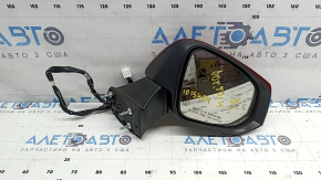 Right side mirror assembly Toyota Highlander 20-22 12 pins, turn signal, backlight, heating, auto-folding, BSM, red, without bracket plug