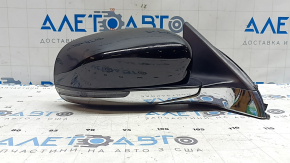 Right side mirror assembly Jeep Compass 17-22 5+4 pins, BSM, turn signal, heated, with chrome molding, black, chip on chrome, scratch