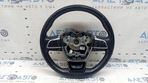 Naked steering wheel Toyota Highlander 20-26 black leather, heated, with buttons, scratches, worn