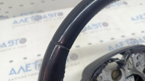 Naked steering wheel Toyota Highlander 20-26 black leather, heated, with buttons, scratches, worn