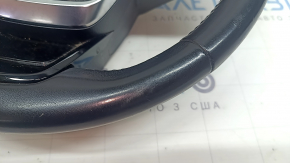 Naked steering wheel Toyota Highlander 20-26 black leather, heated, with buttons, scratches, worn