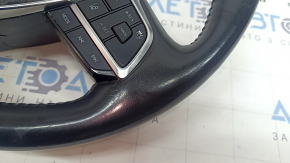 Naked steering wheel Toyota Highlander 20-26 black leather, heated, with buttons, scratches, worn