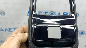Rear center console trim for Jeep Compass 22-26, black, with trims, glossy, scratches