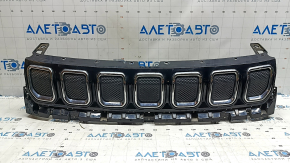 Jeep Compass 22-26 radiator grille assembly, 3 parts, blind chrome inserts, sand, scratches