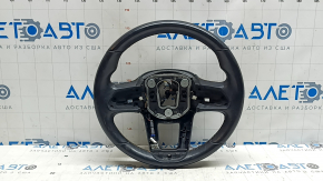 Naked steering wheel Jeep Compass 22-22 black leather, brown stitching, heated, with overlay, scratches, worn