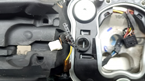 Naked steering wheel Jeep Compass 22-22 black leather, brown stitching, heated, with overlay, scratches, worn
