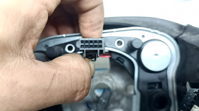 Naked steering wheel Jeep Compass 22-22 black leather, brown stitching, heated, with overlay, scratches, worn