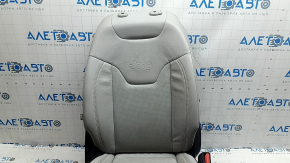 Jeep Compass 22-22 passenger seat with airbag, mechanical, leather, gray + black, with brown and gray stitching, perforation, needs cleaning, scuffs, scratches