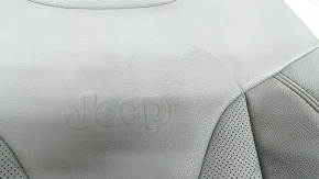 Jeep Compass 22-22 passenger seat with airbag, mechanical, leather, gray + black, with brown and gray stitching, perforation, needs cleaning, scuffs, scratches