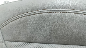 Jeep Compass 22-22 passenger seat with airbag, mechanical, leather, gray + black, with brown and gray stitching, perforation, needs cleaning, scuffs, scratches