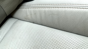Jeep Compass 22-22 passenger seat with airbag, mechanical, leather, gray + black, with brown and gray stitching, perforation, needs cleaning, scuffs, scratches