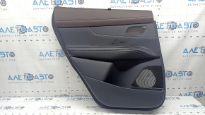 Door trim, rear left, Nissan Murano 25-26 Platinum, black, brown leather trim with white stitching, black leather armrest with white stitching, black structure insert, with backlight, with curtain, scratch